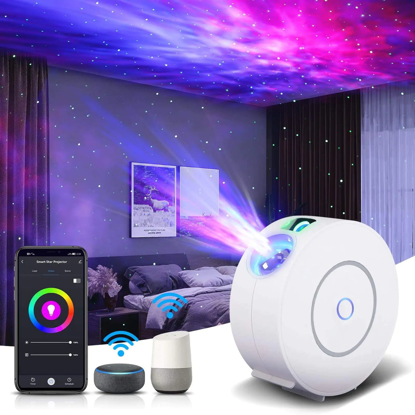 ECO HOME™ Smart Lamp – Colorful Star Projector